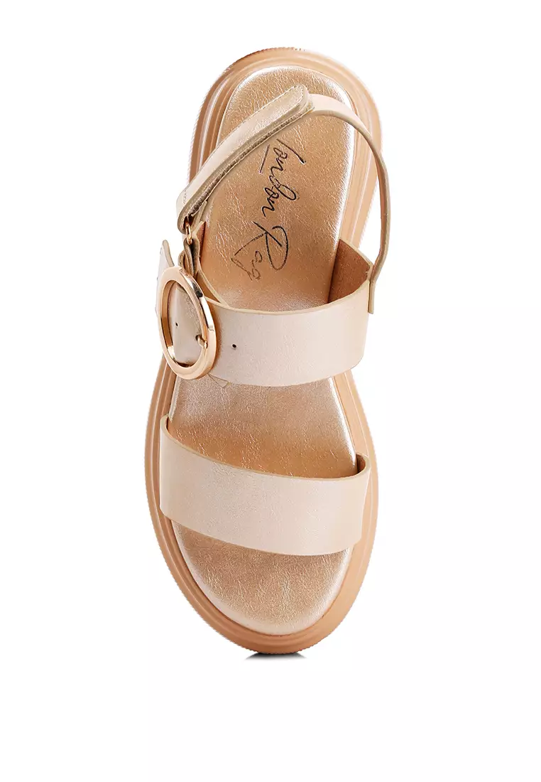 Gold Metallic Chunky Sandals