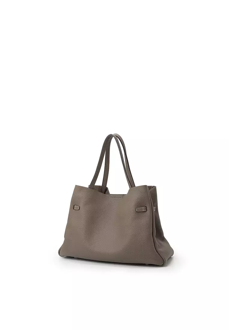 SAOIRSE Soft Structural Belt Tote Bag - Elephant Grey