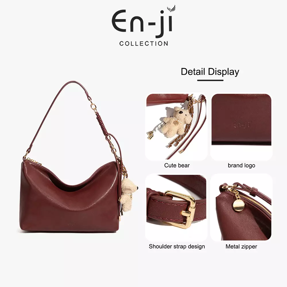 En-ji Nodam Shoulderbag Wanita Warna Nougat