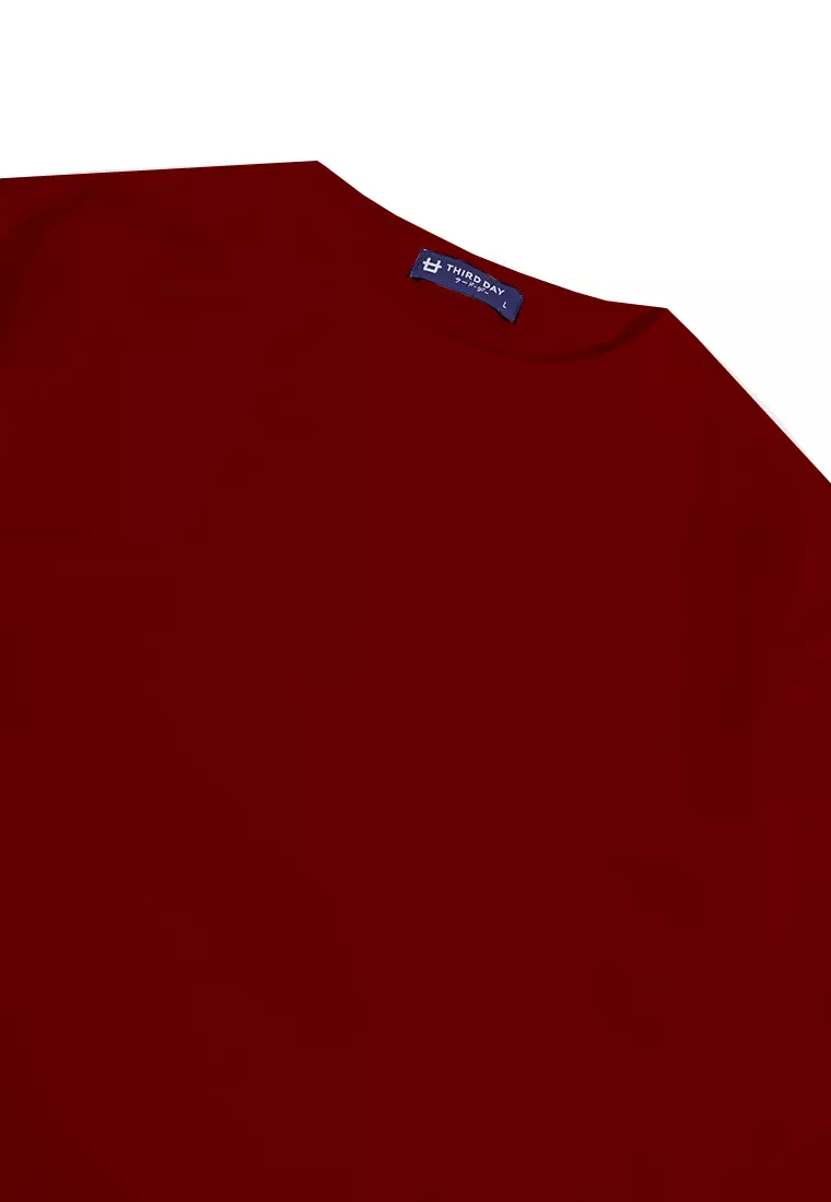 MTM16 kaos oversize tebal scuba thirdday katakana back maroon