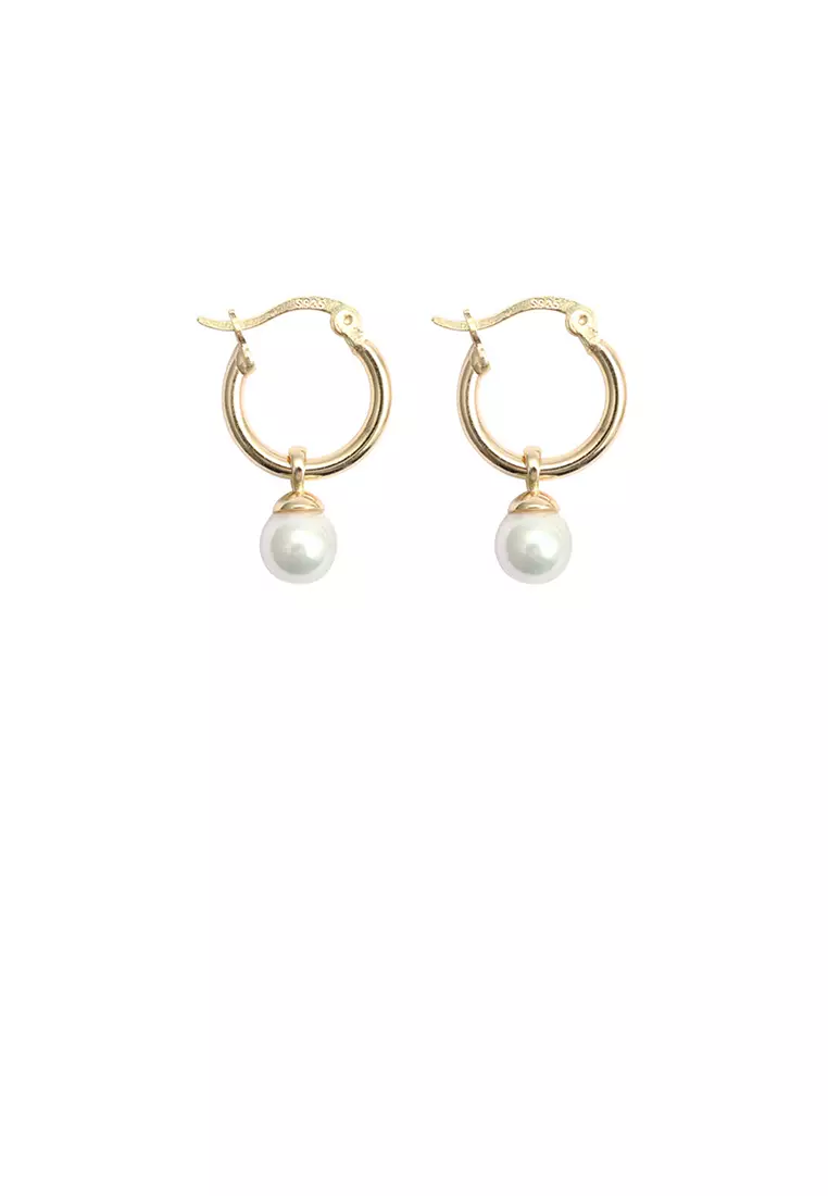 White circle earrings best sale