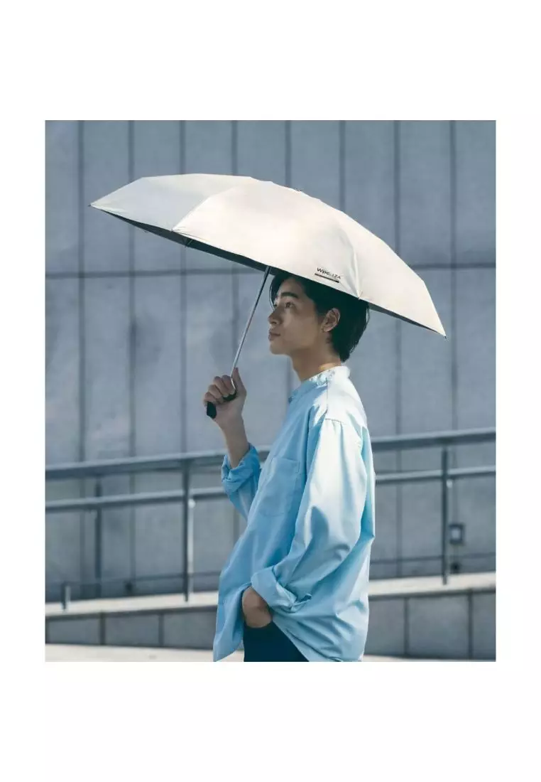 WPC IZA Compact (2025) UV Protection UPF 50+ Umbrella 53cm (Light Grey X Off White)