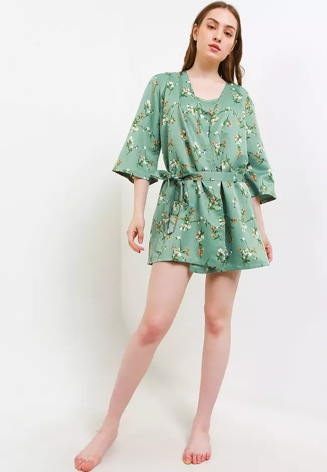 Kimono Satin Silk Set Daster Tanktop