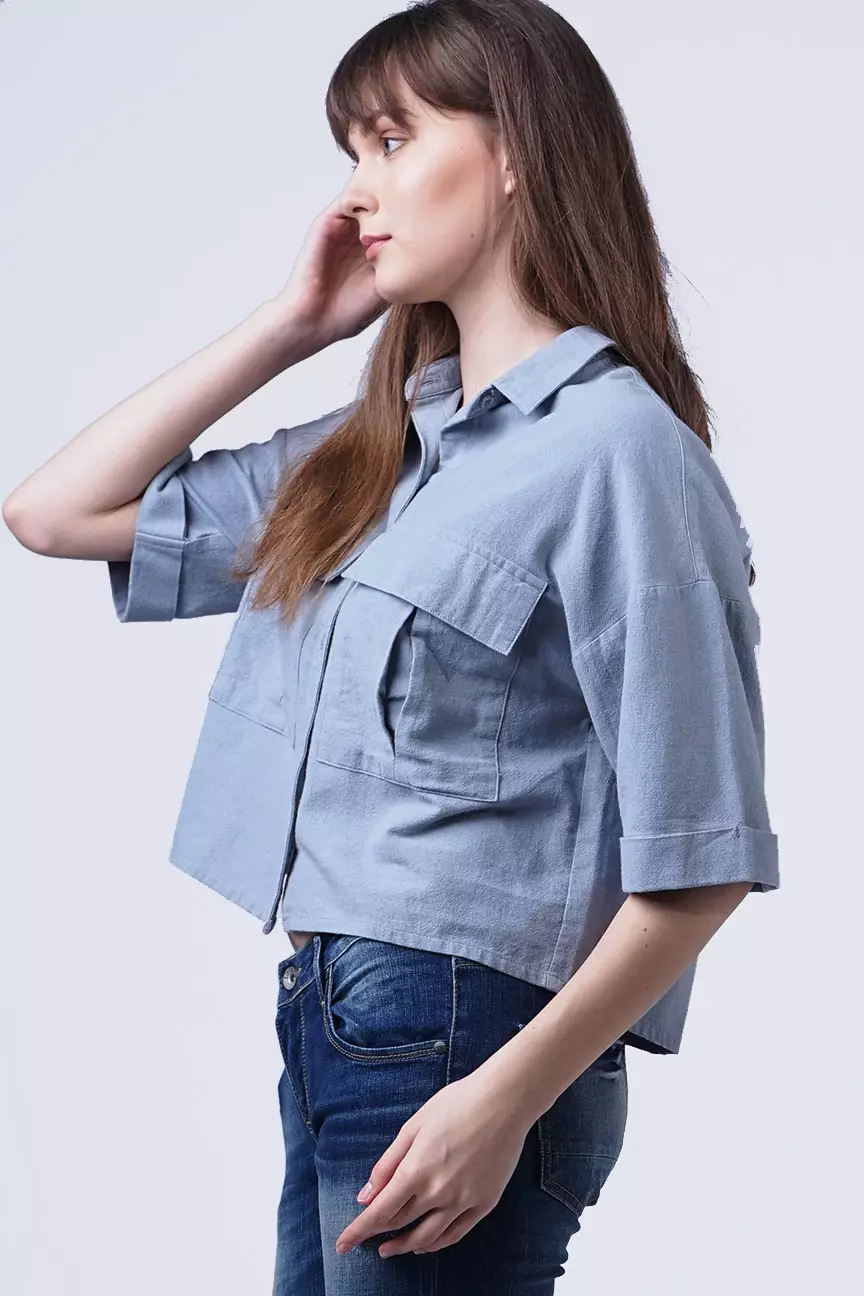Kemeja Wanita Nara Light Blue