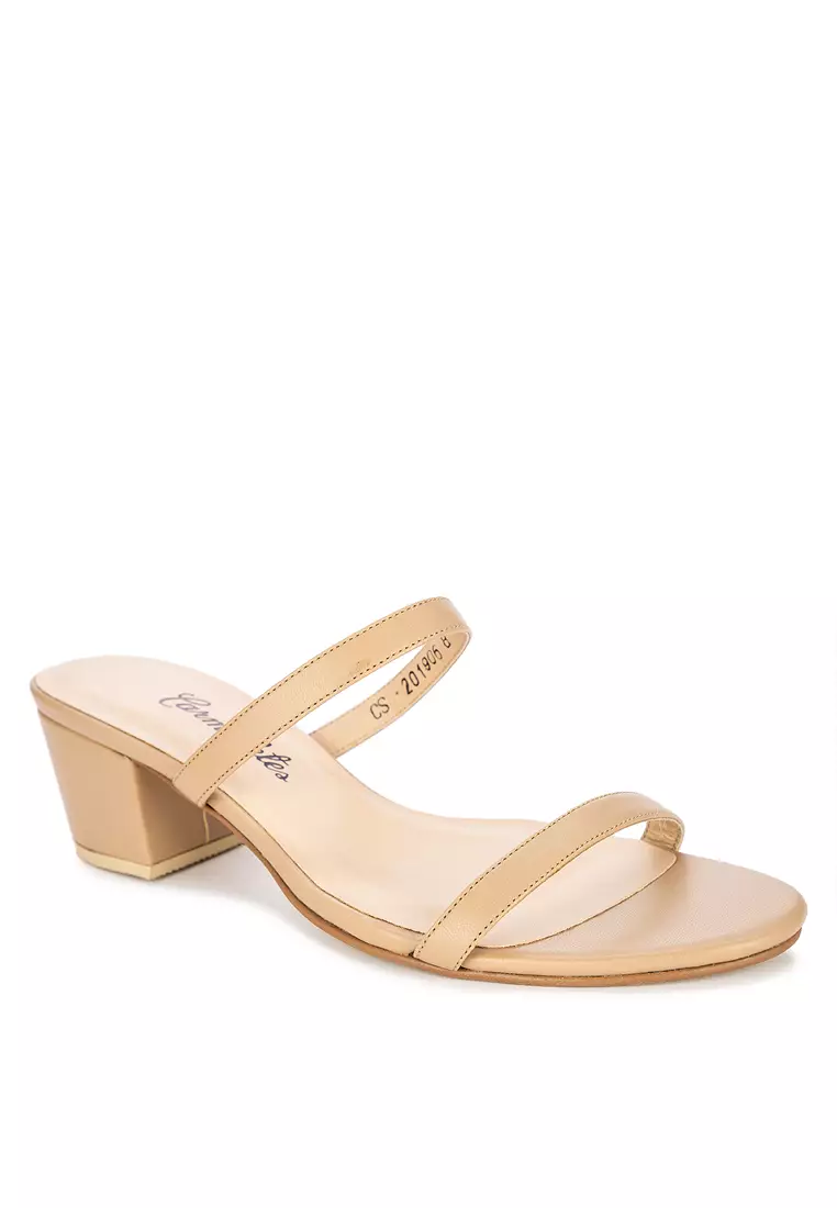 Two-strap Low Heeled Sandals