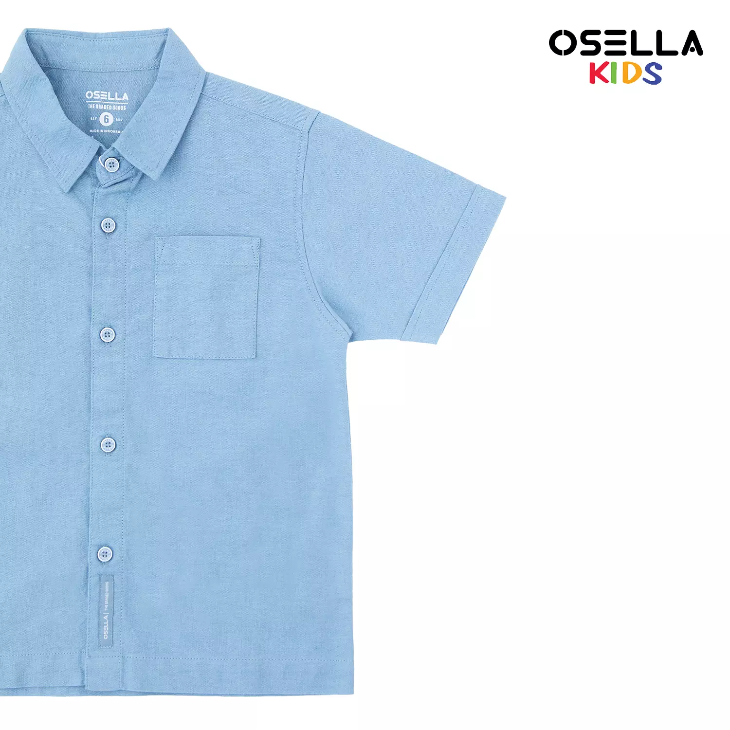 [NEW] Osella Linen Look Short Sleeve Shirt 2232500236 | Atasan Kemeja Anak Laki Laki Kerah Reguler