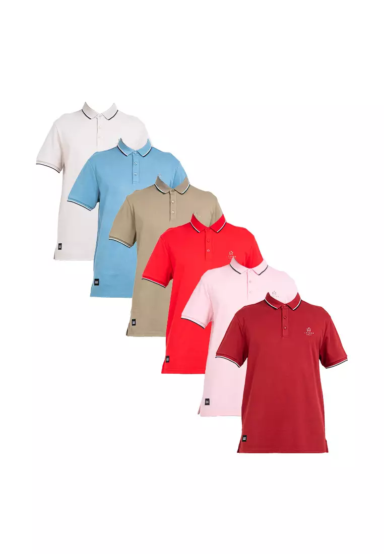 Forest Premium Weight Cotton Polo Tee 220gsm Interlock Knitted Polo T Shirt | Baju T Shirt Lelaki - 23761-15Beige