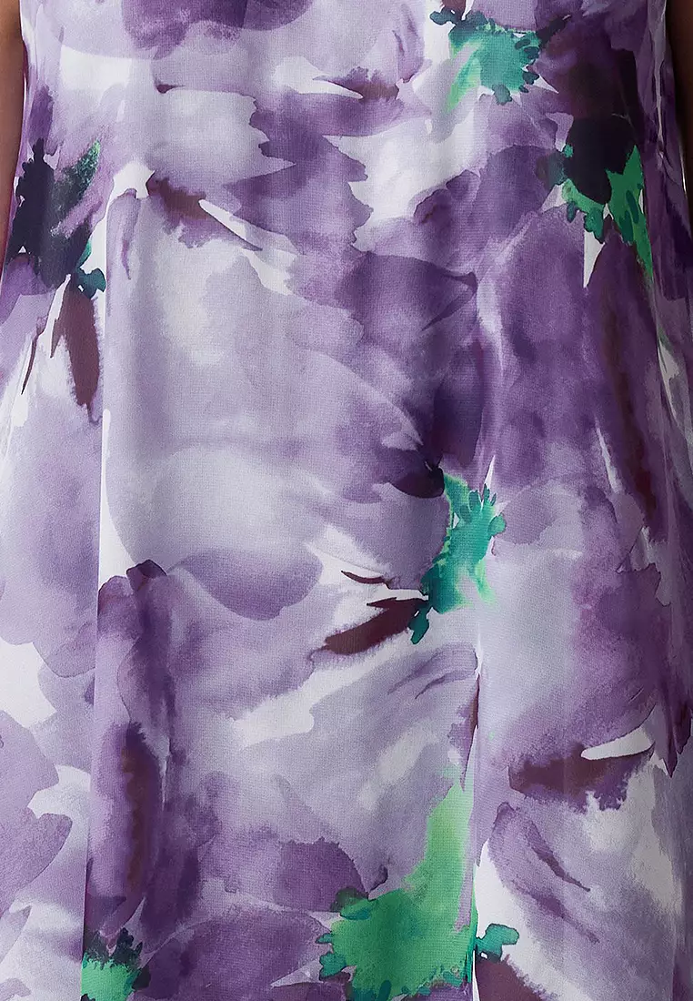 Floral Chiffon Midi Dress