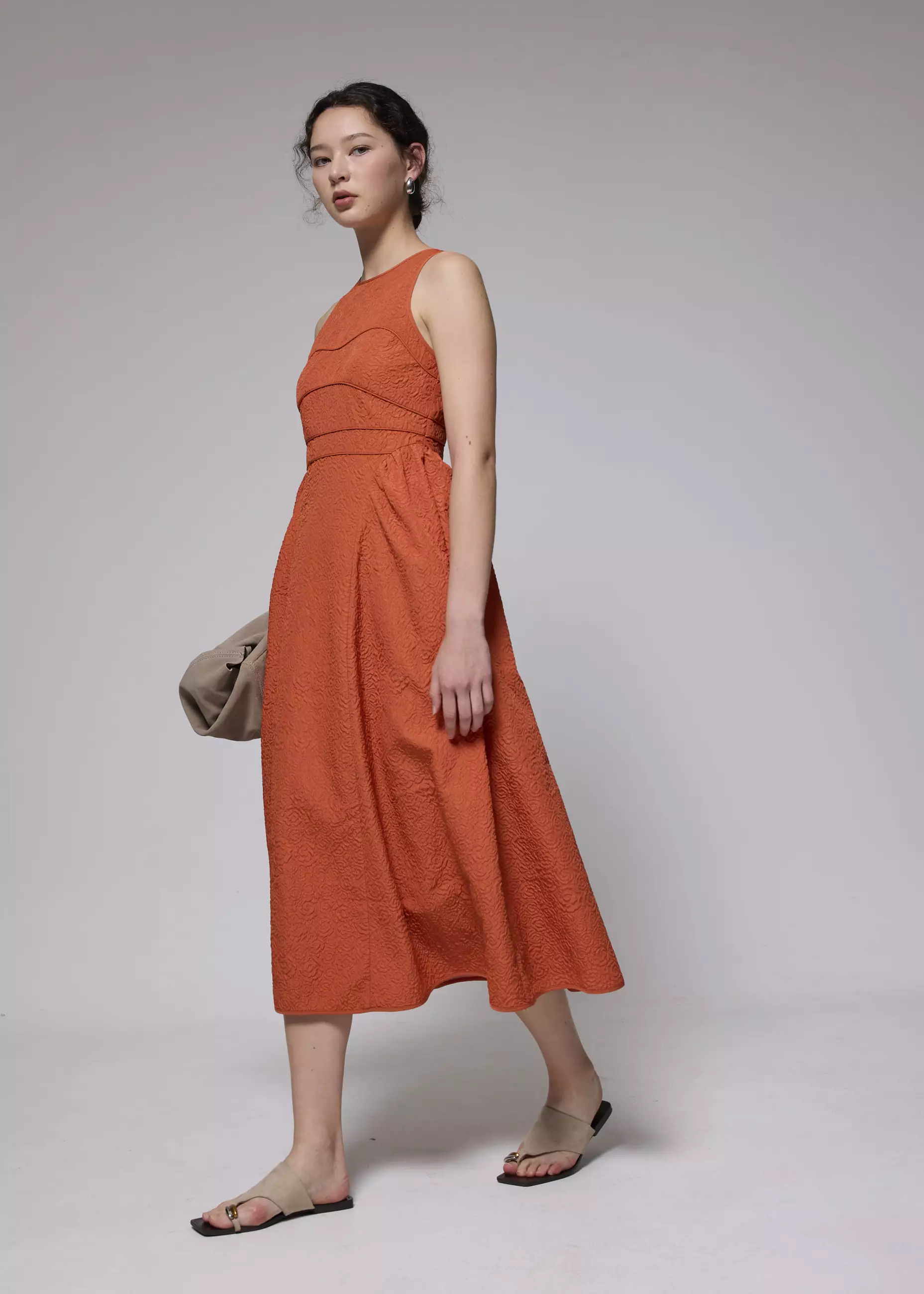 Dress Wanita - Jacquard FIt & Flare Midaxi Dress