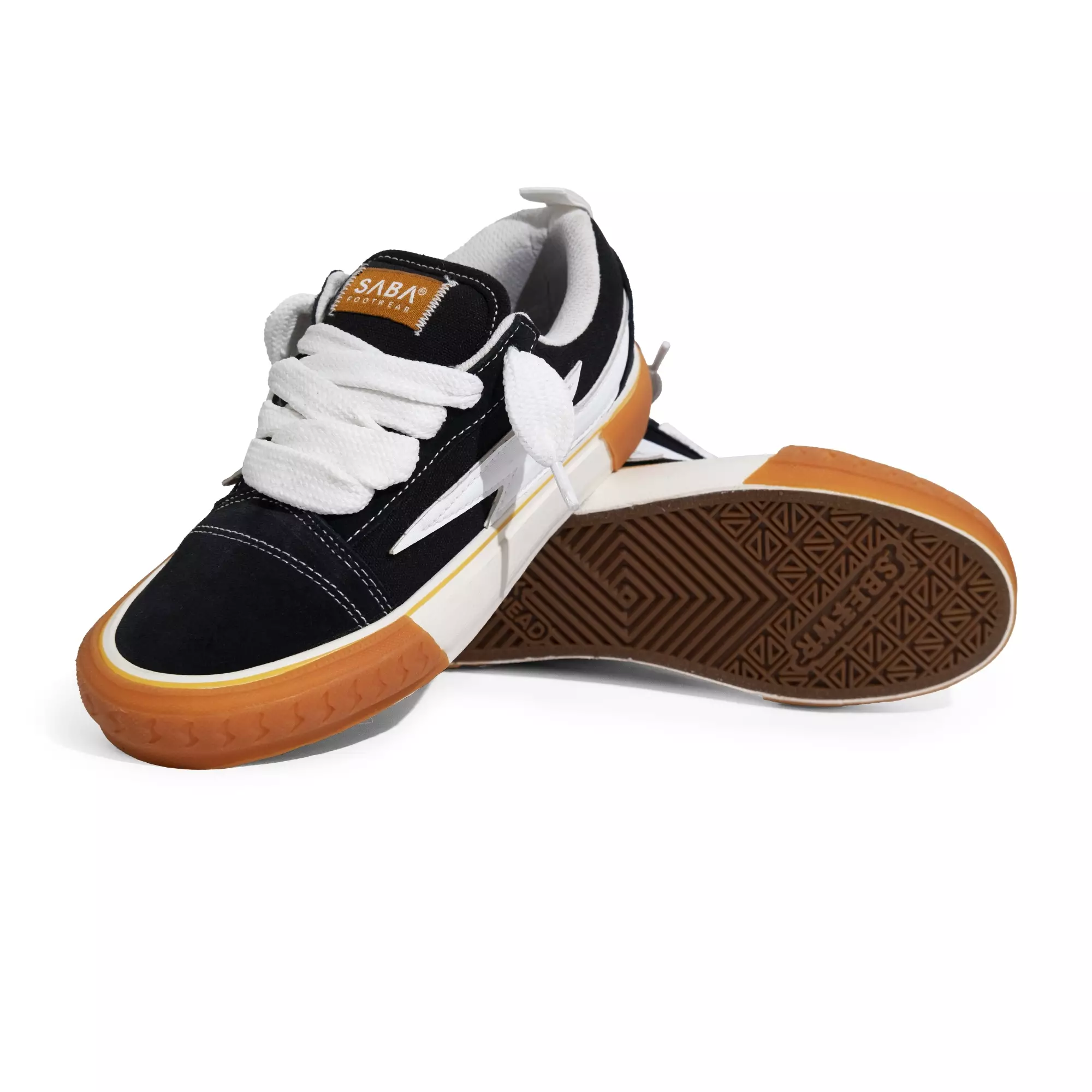 SABA Zeus Pro Black White Gum - Sepatu Sneakers Pria Wanita