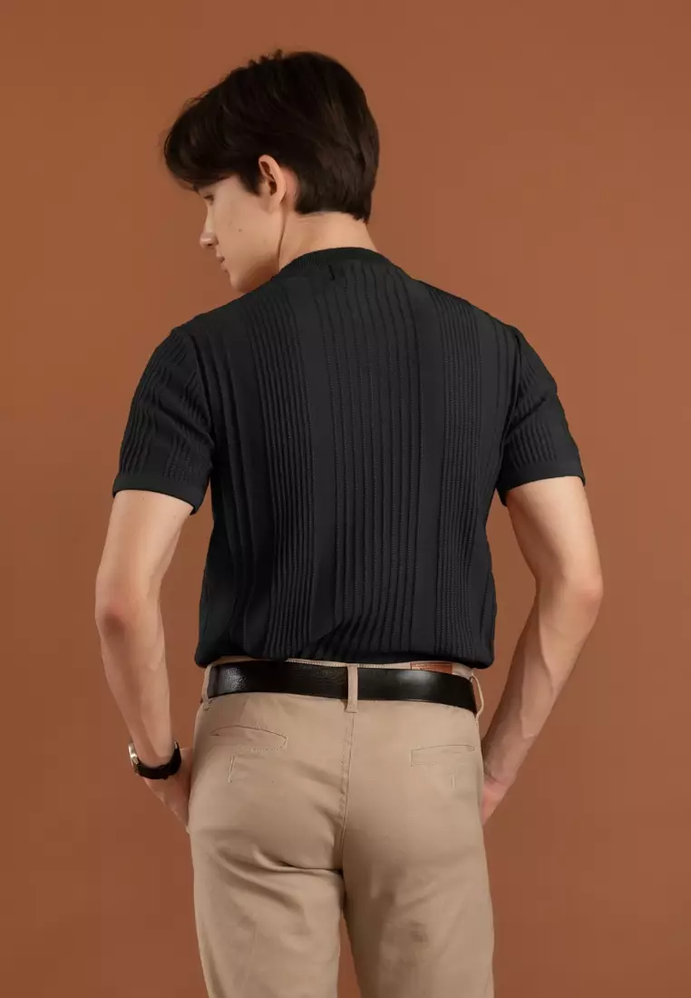 Kale Oxford Black / atasan kaos pria / baju kaos pria / kaos basic pria / kaos rajut