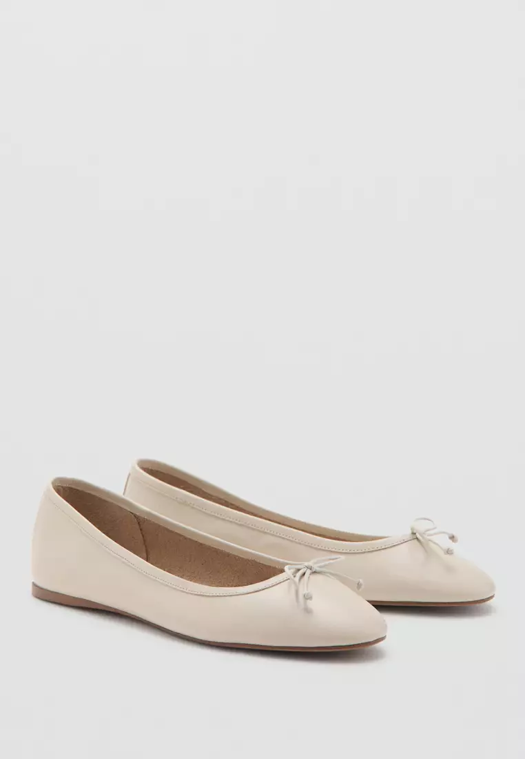 Leather Ballet Flats with Bow