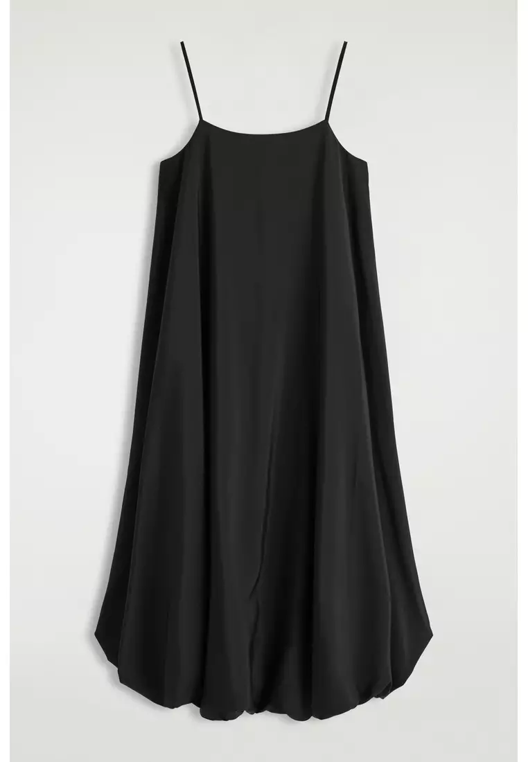 BUBBLE-HEM MIDI DRESS