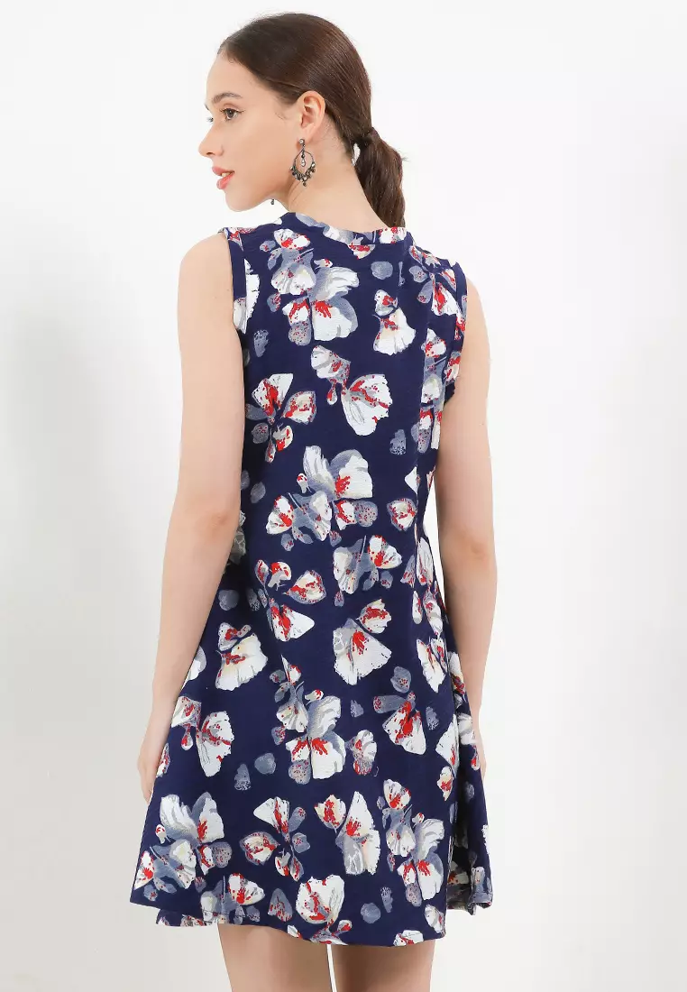 Chanira Amira Dress-Navy Print
