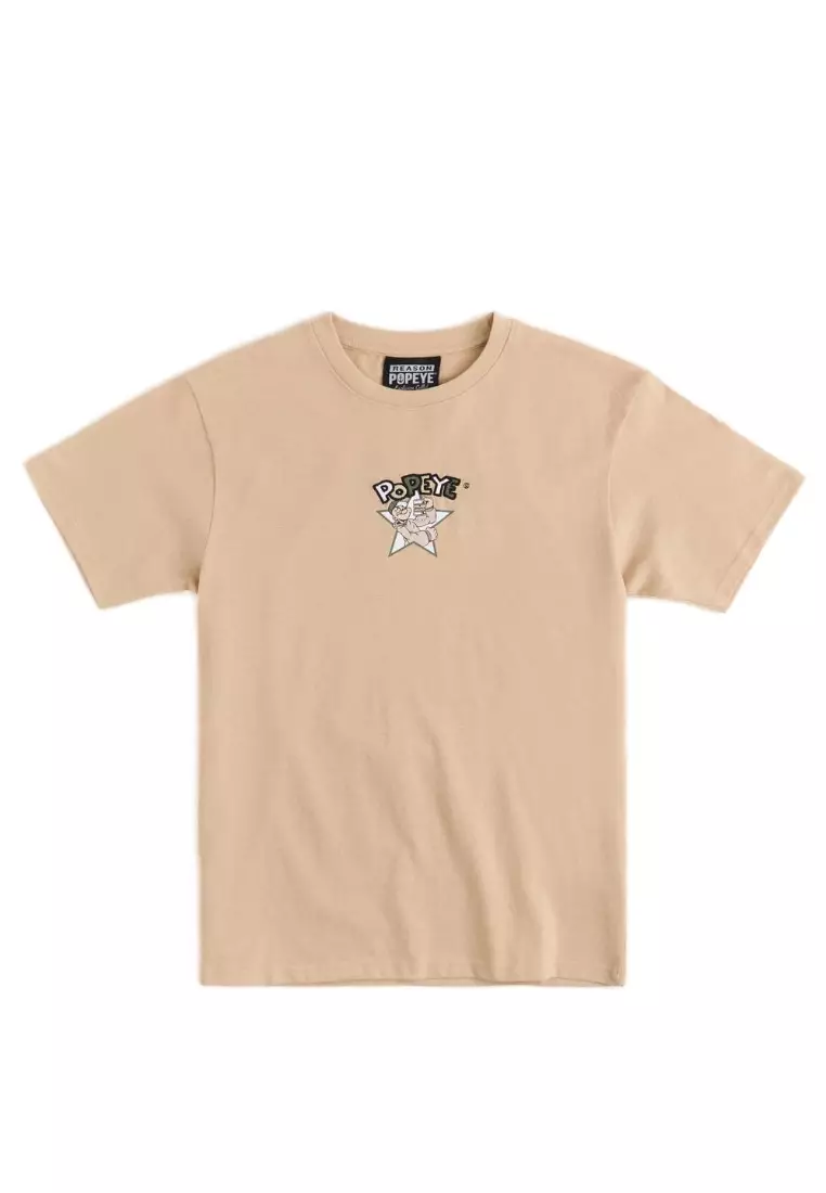 NYC Streetwear - REASON X Popeye Collab Mugshot Short Sleeves Tee - Khaki