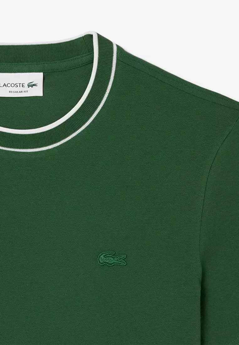 Stretch Piqué Stripe Collar T-shirt