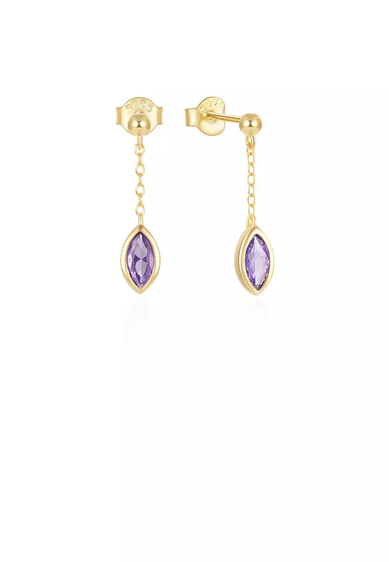 Purple and yellow best sale earrings