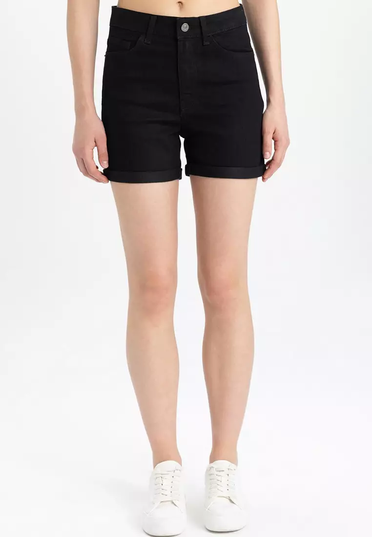 Roll Hem Denim Shorts