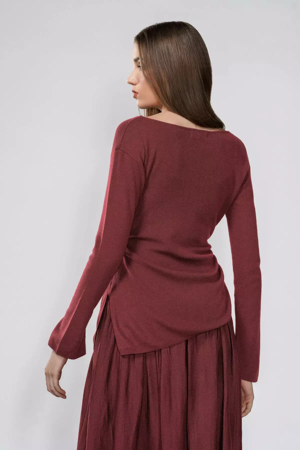 Benang Jarum - Giselle Knit Top - Maroon