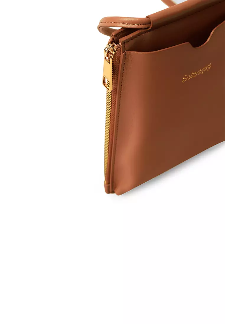 斜背手機小袋 - 焦糖色