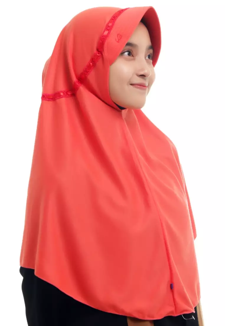RABBANI - Kerudung Sekolah Instan Hemy KAA - Neon Red