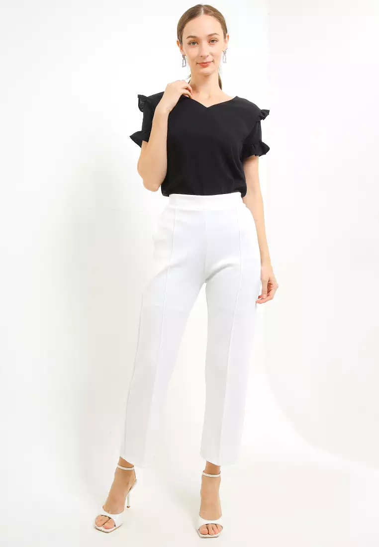 V-Neck Ruffle Blouse