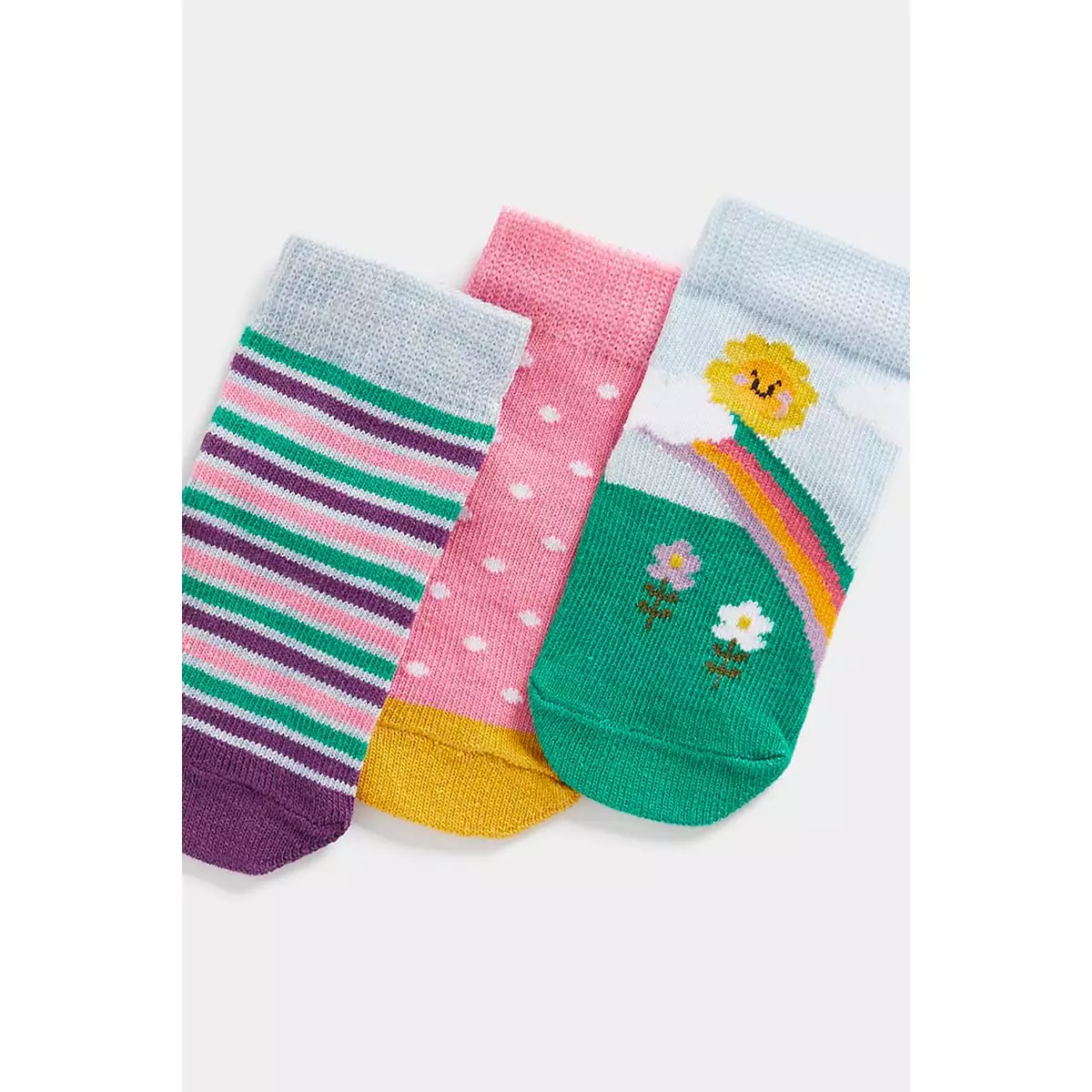Mothercare Nature Socks - 3 Pack - Kaos Kaki Anak Perempuan (Multicolor)