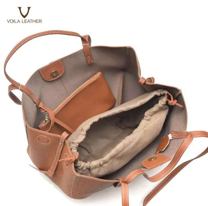 VOILA LEATHER Tas Tote Wanita Kulit Asli Genuine Leather Tote Bag AVEENA Havana