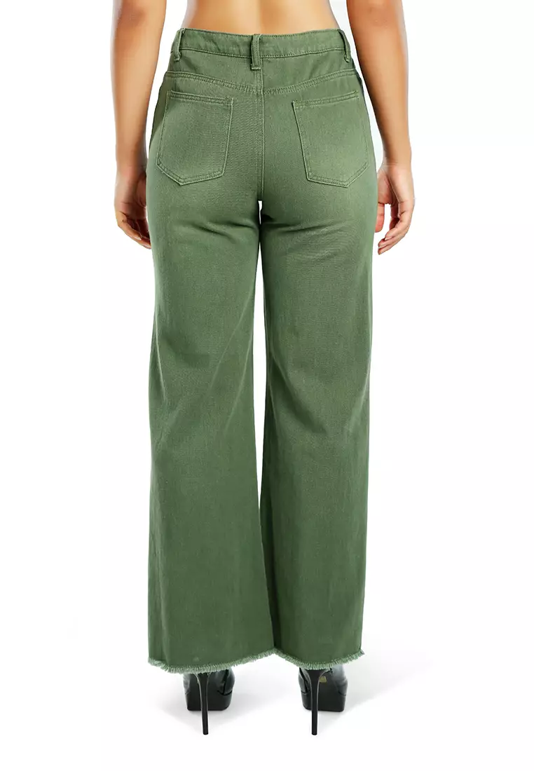 Army Green Ultra Comfortable Loose Fit Denims