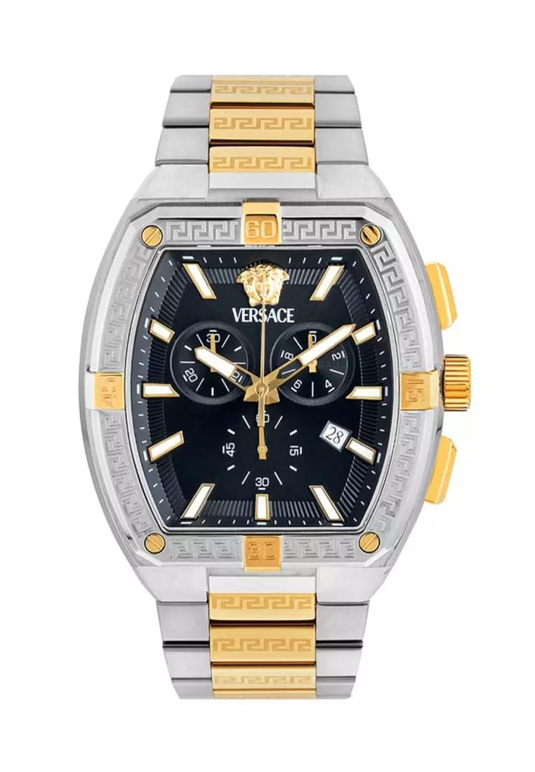 Buy VERSACE Versace Sporty Tonneau Greca Two Tone Stainless Steel