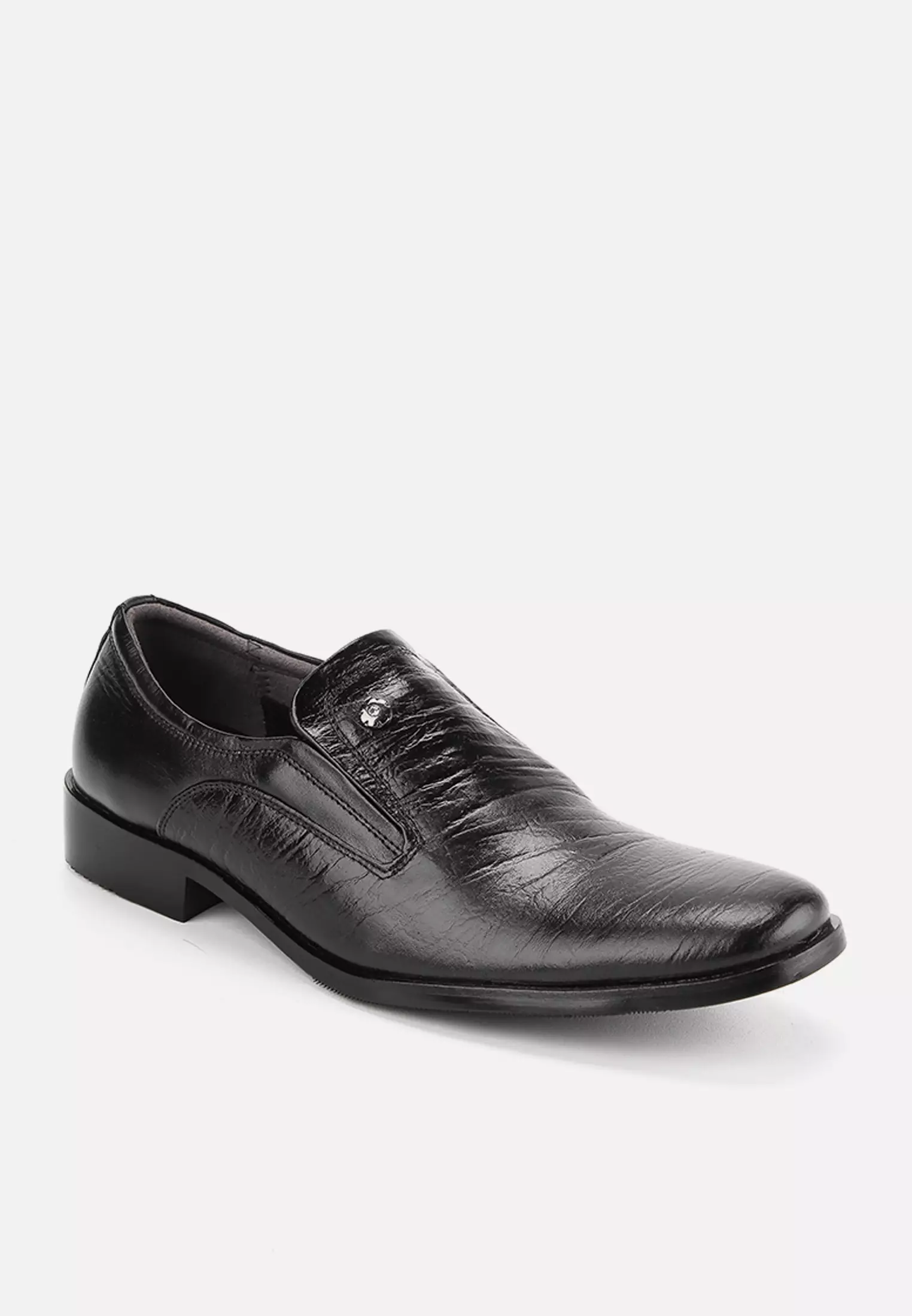 Lumahak Sepatu Pantofel Formal Pria Kulit Asli - Black