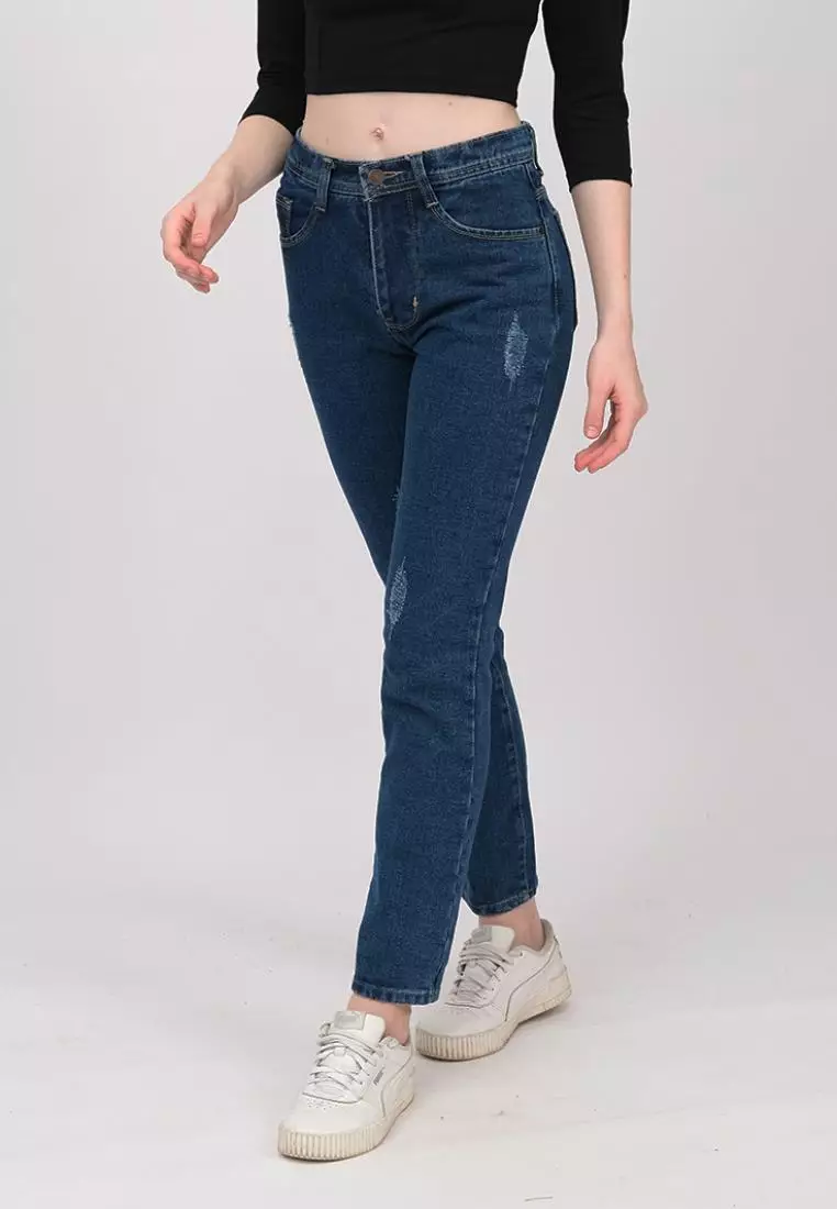 Fitwear - Renata Highwaist Boyfriend Tuner Jeans - BLUE DENIM