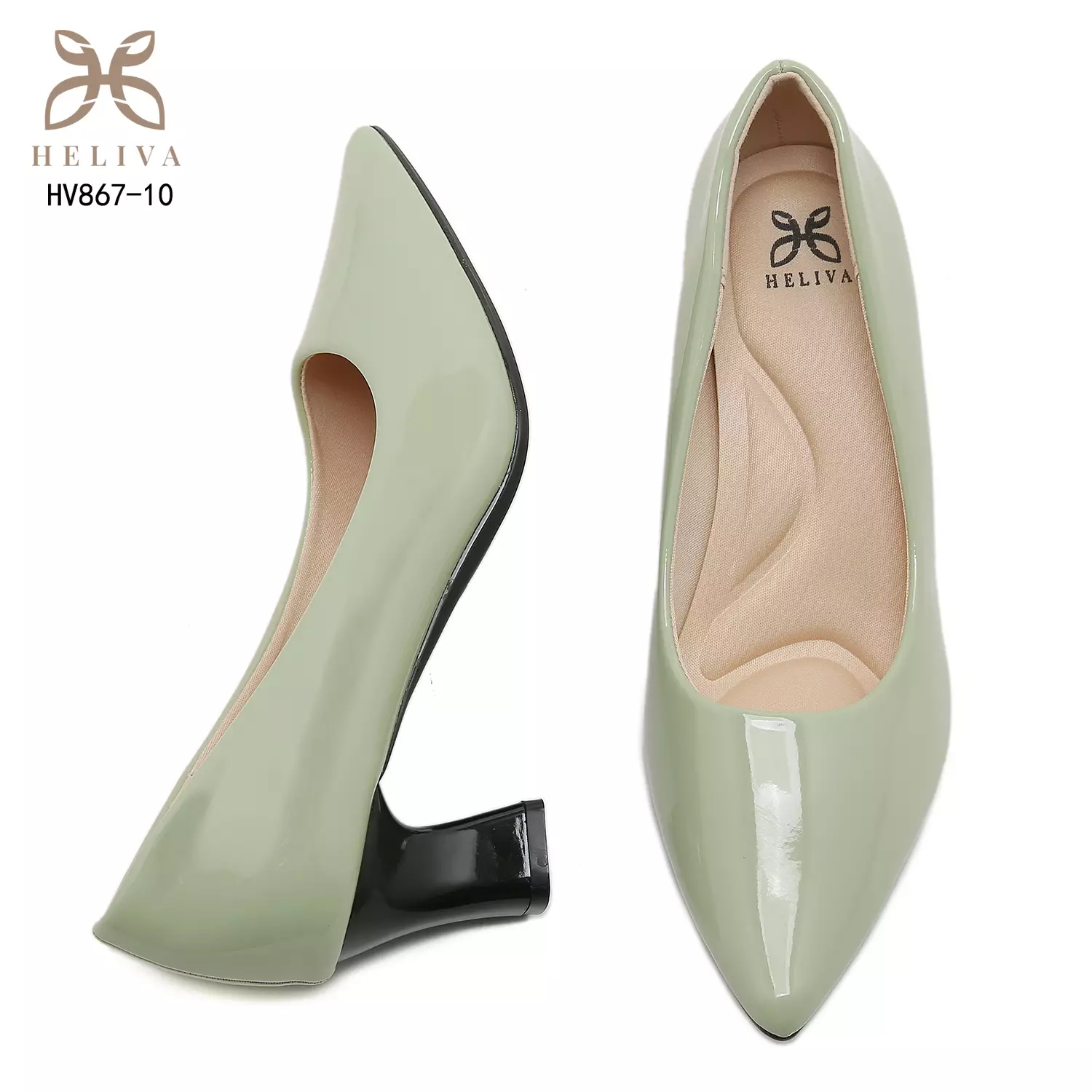 Heliva Livanna Classic Pointed Toe Glossy Heels 5.5cm Sole HV867-10
