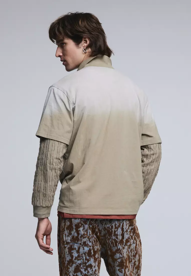 Double long-sleeve polo shirt