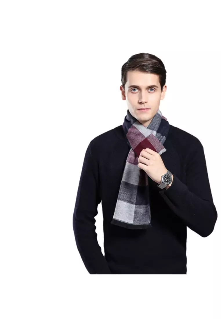 Men's Warm Scarf for Autumn and Winter - Thick Korean Style Long, Versatile Scarf