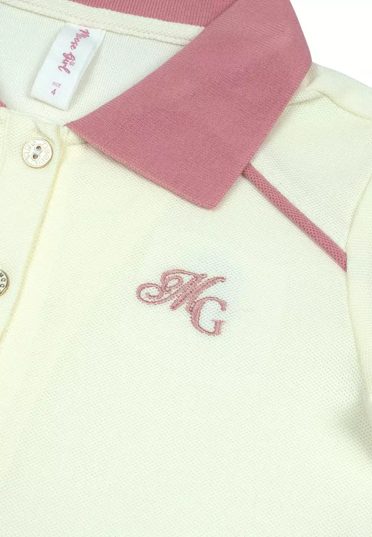 Girls Blouse With Collar With Skirt Set