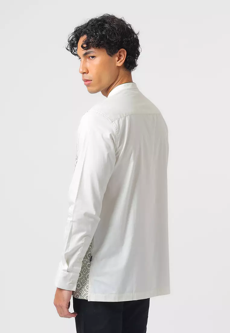 Kemeja Koko Pria Lengan Panjang HASYIM OLIVE GREEN Baju Muslim Pria