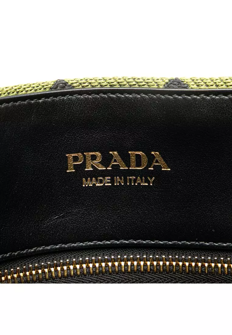 Pre-Loved Prada Jacquard Triangolo Symbole Shopping Tote