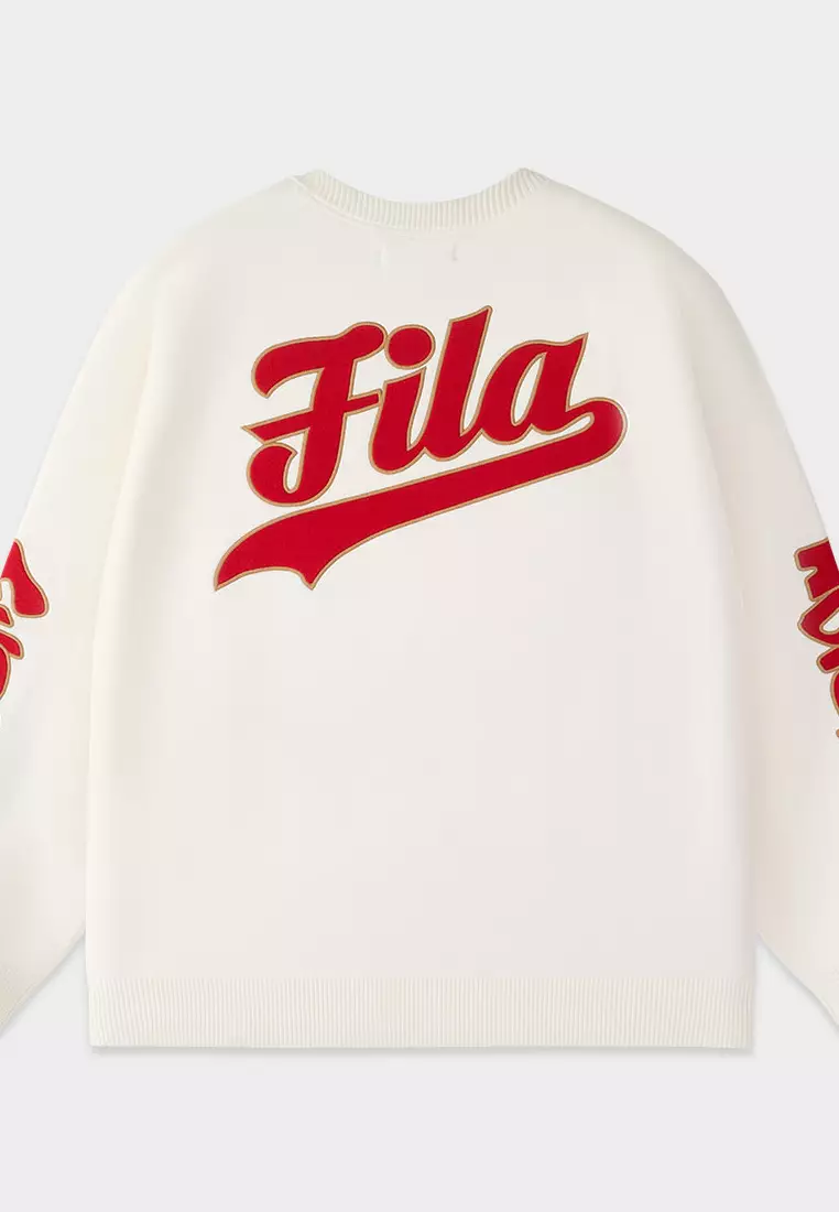 FILA FUSION INLINE CULTURE CNY COLLECTION Unisex Knit Sweater (Red / White)