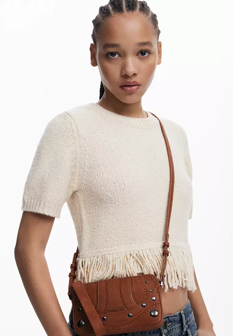 Medium embroidered crossbody purse