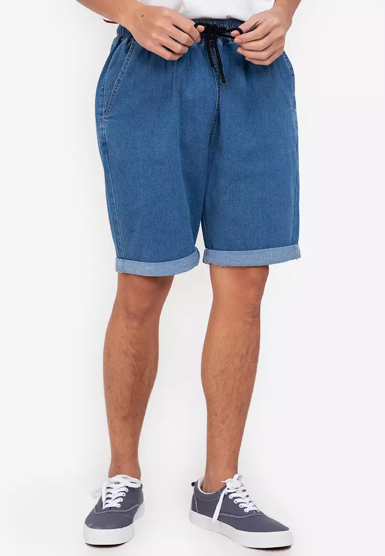 drawstring shorts denim