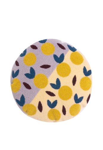 Milliot & Co. yellow Liv Round Cushion 4CABFHL2D11FBBGS_1