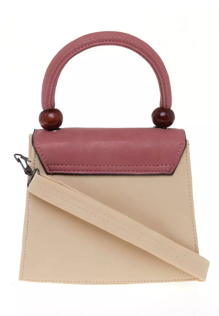 Nika Tas Slempang Wanita Slingbag Dual Tone Color Premium Quality - Cream