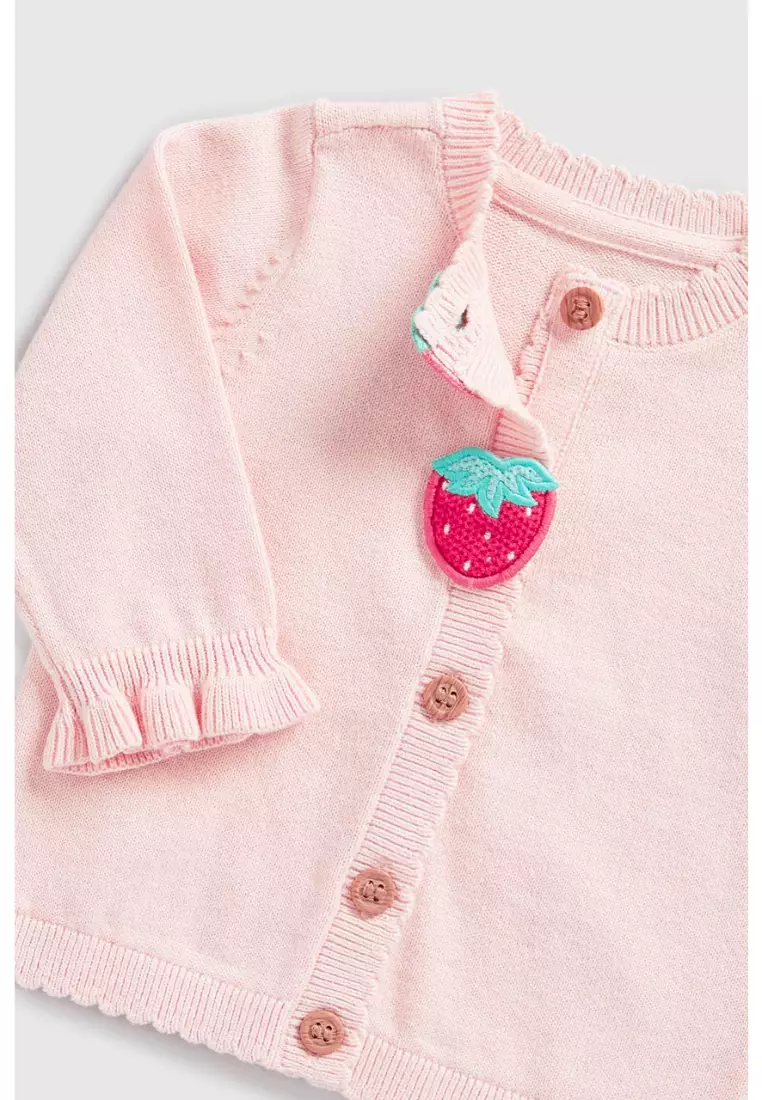 Mothercare Pink Striped Knitted Cardigan main image 1