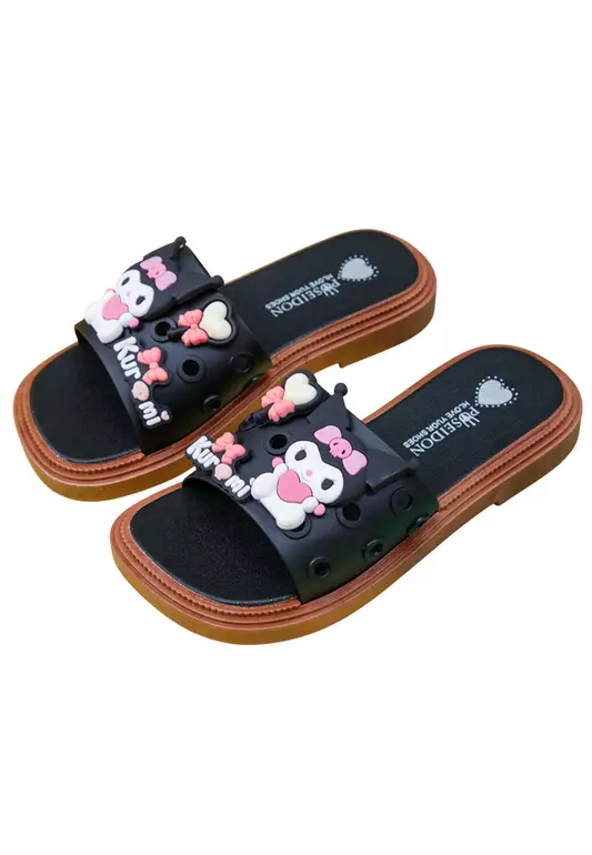 Pumpkin Cartoon Flip Flops Rubber Slippers for Kids Girls