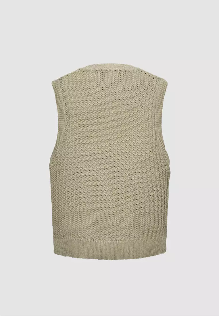 Crew Neck Knitted Vest