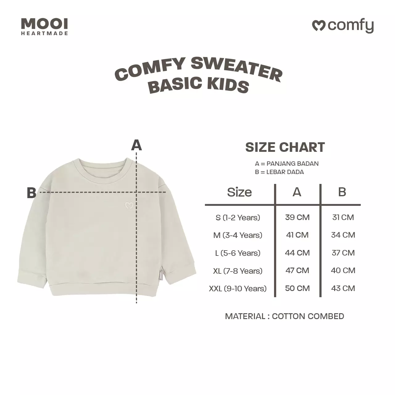 Mooi Sweater Anak Unisex Comfy Sweater Basic Kids - Red Clay