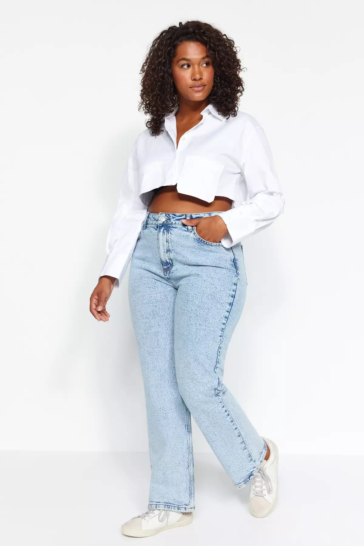 Trendyol Plus Size High Waist Mom Jeans 2024, Buy Trendyol Online