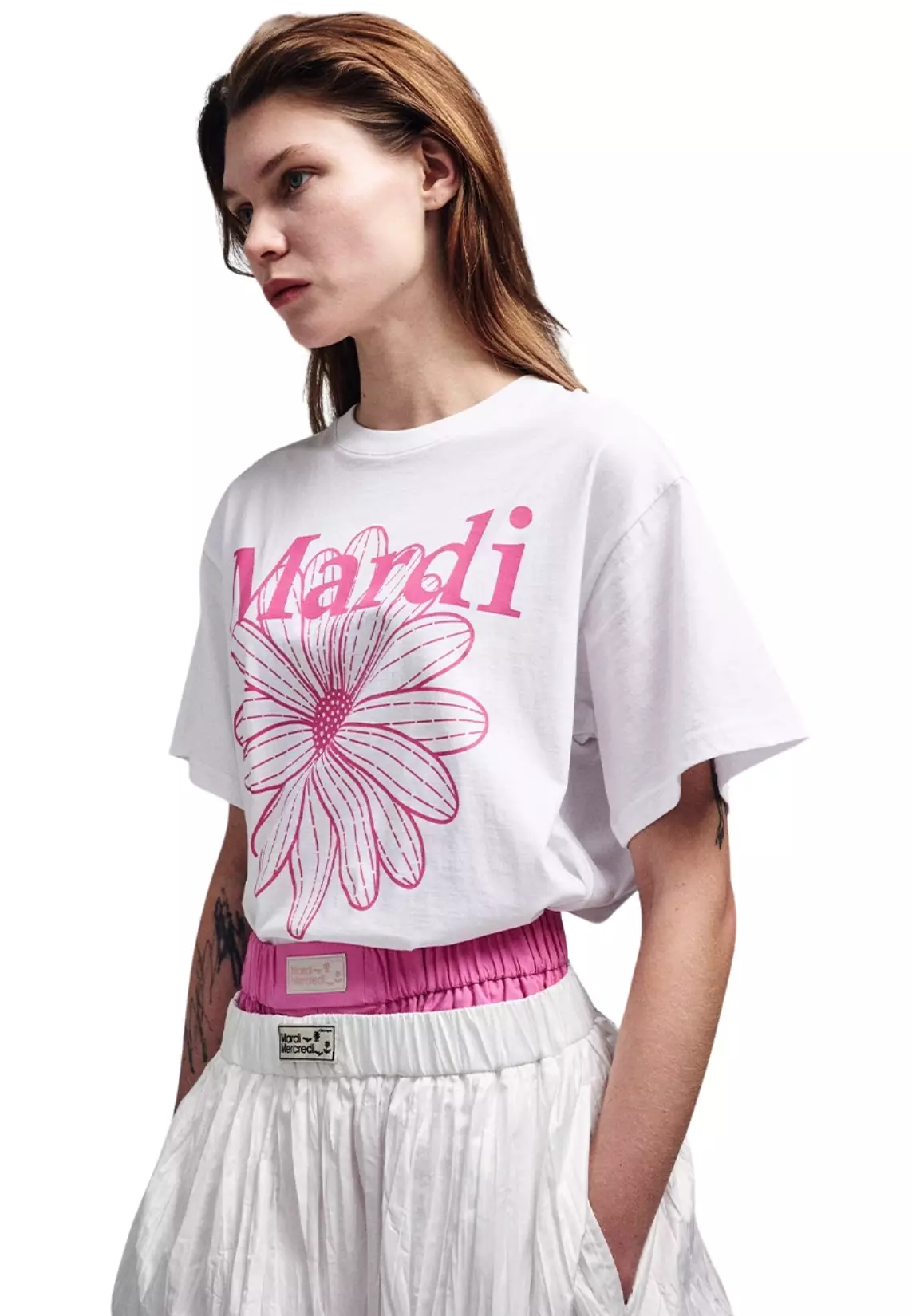 Tshirt Flowermardi -White Pink