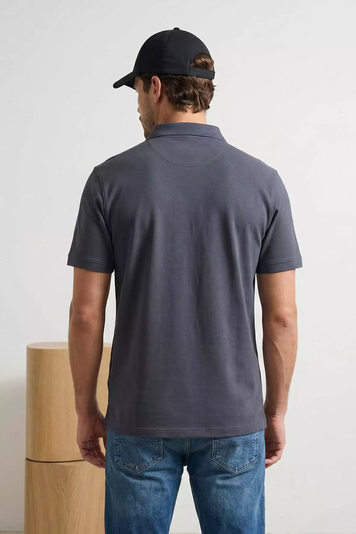 Smoked Regular/Normal Cut Basic Flexible Embroidered Polo Neck T-Shirt Tmnss26Po00016